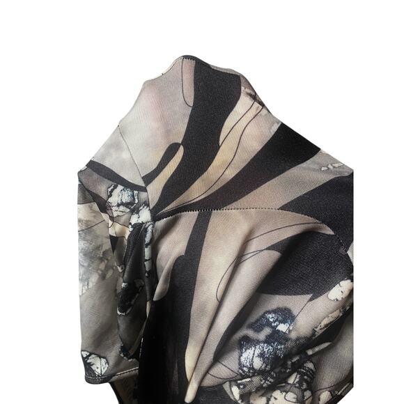 Emilio Pucci Runway Black Gray Abstract Silk Sheath Dress US SZ 10 - Picture 13 of 16